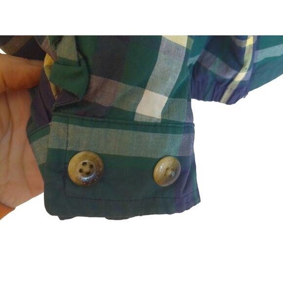 Vintage Nautica Reversible Bomber Blue Plaid Windbreaker Size Medium - Picture 9 of 12